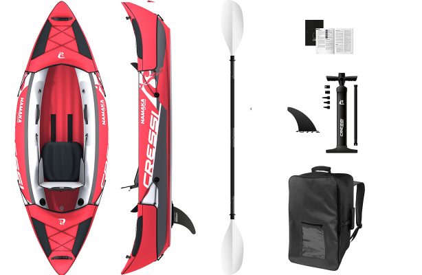 Cressi Namaka Ikayak Set 8'2'' - Kayak Gonflable Monoplace, Couleur Rouge, Adultes unisexes